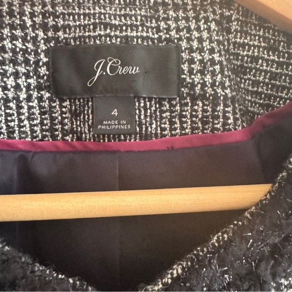 J. Crew Black and Gray Tweed Lady Jacket Blazer - Picture 3 of 10